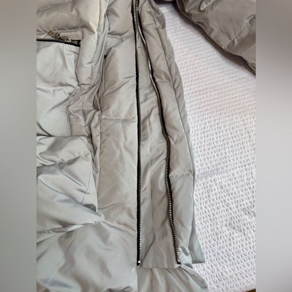 Orolay Gray Down Puffer Coat Small | Sherpa Hood 6 Pocket Side Zip Winter Jacket - Picture 7 of 14